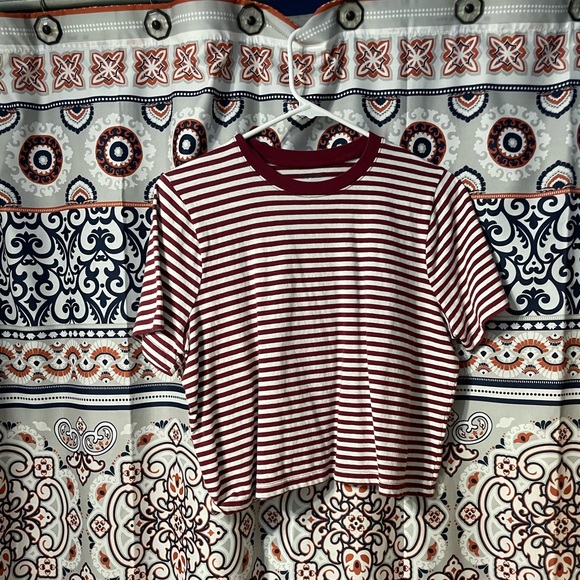 Softfade Cotton Boxy-Crop Tee— mulberry wine - Picture 2 of 3